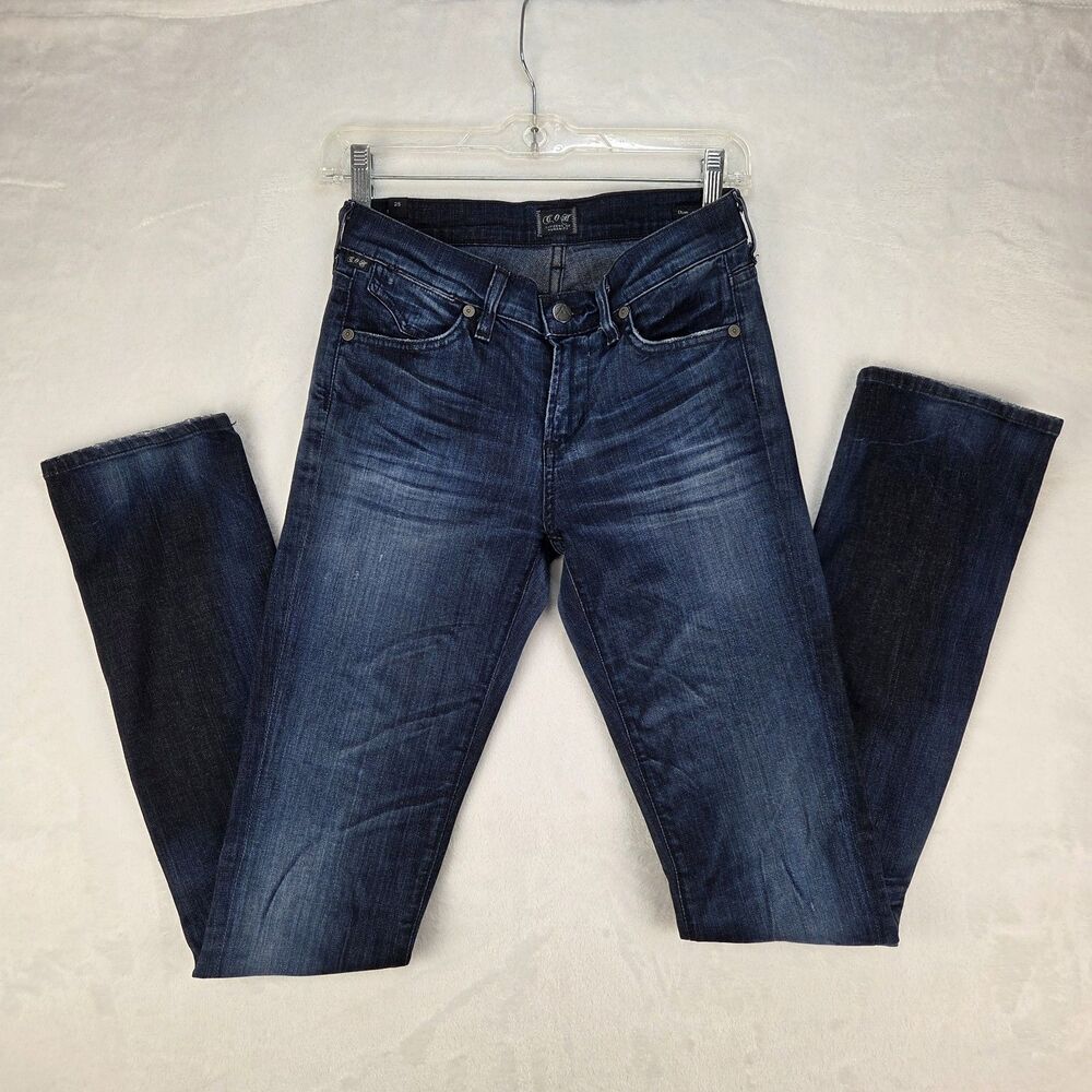 Citizens Of Humanity Womens Elson Medium Rise Straight Leg Jeans Blue Size 25